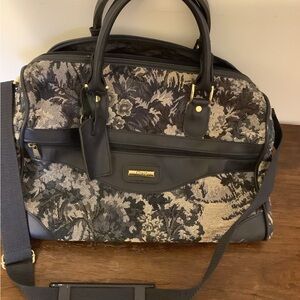 Elegant Black and Gray Tapestry Men's Bag